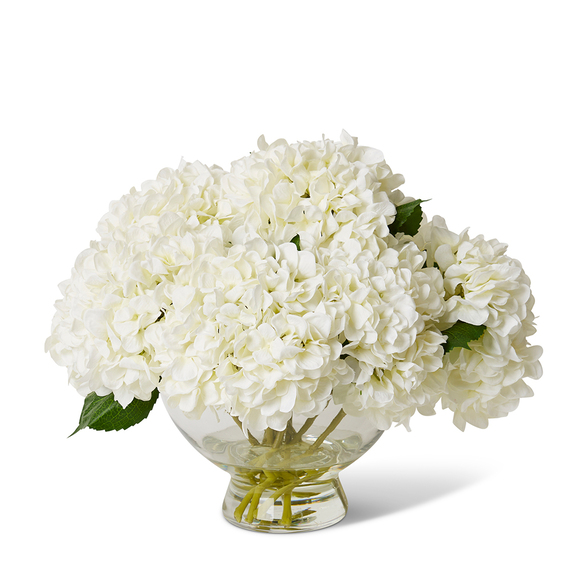 HYDRANGEA GENT Glass Vase Arrangement