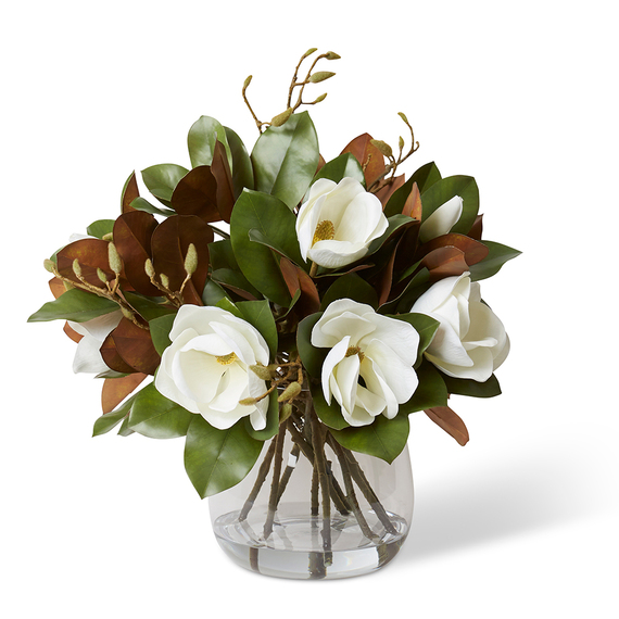 MAGNOLIA GRAND AND BUD MIX Glass Vase Arrangement