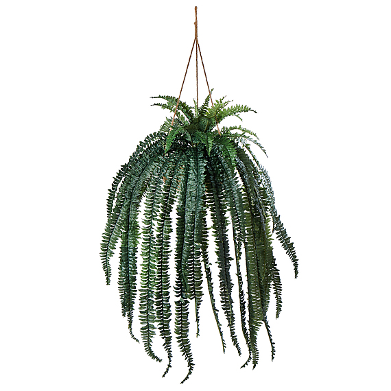 BOSTON FERN II Dansk Pot Faux Hanging Plant