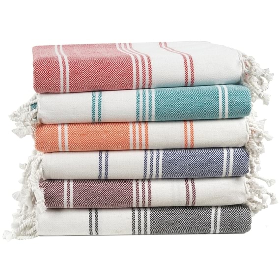 DINAN II Set of 6 Turkish Beach Towel