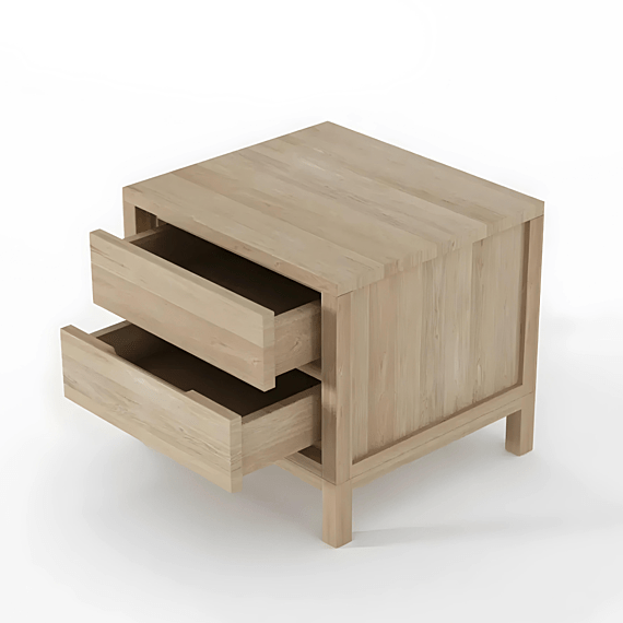 KARPENTER SOLID 2 Drawer Bedside Table