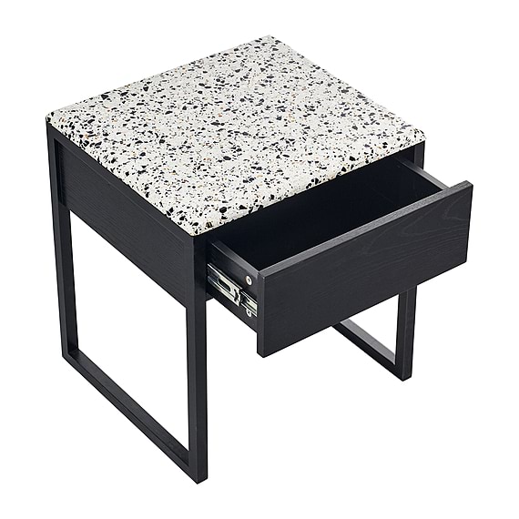 AMNEVILLE Terrazo Bedside Table