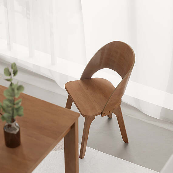 BOORI BALLET Curved Dining Chair