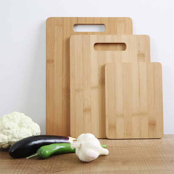 GOURMET KITCHEN Set of 3 Bamboo Cutting Board Set