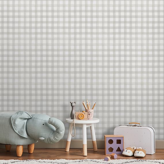 GINGHAM I Repeat Pattern Wallpaper