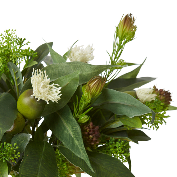 EUCY NUT AND CLUBMOSS Glass Vase Arrangement