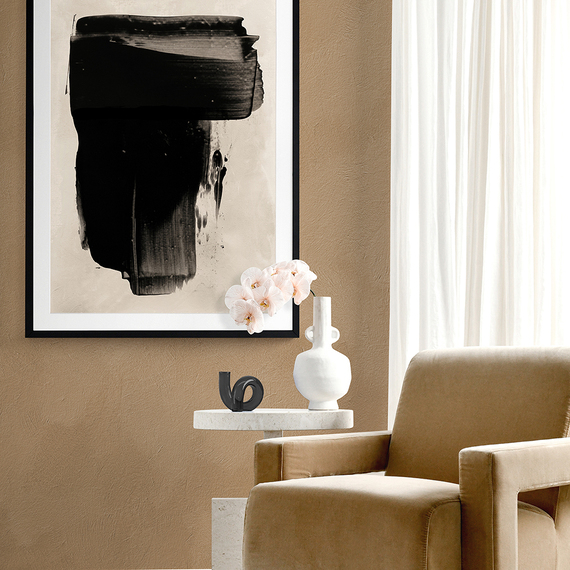 THE CALM OF SIMPLICITY BLACK Framed Print