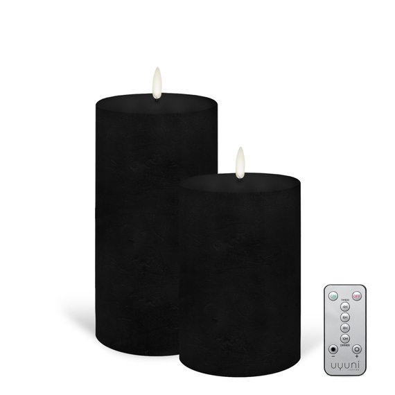 DESIGNER CURATIONS DUO Set of 2 Wide Flameless Candle