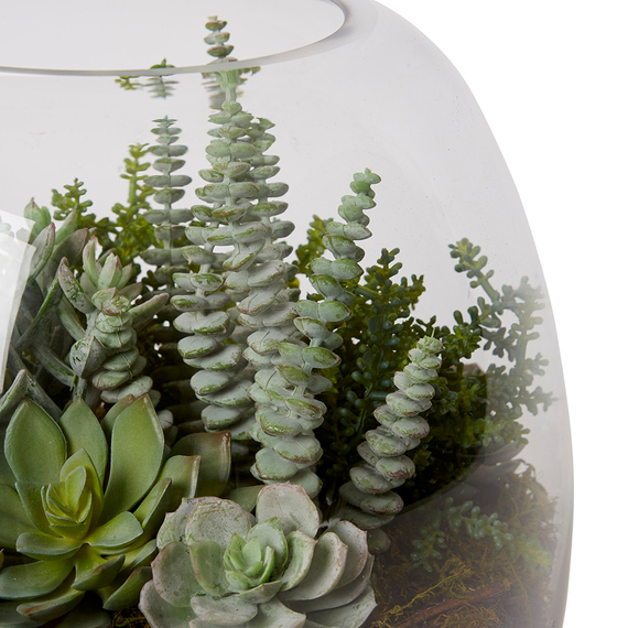 BELL SEDUM Glass Vase Arrangement