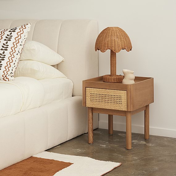 NOELLE Rattan Bedside Table