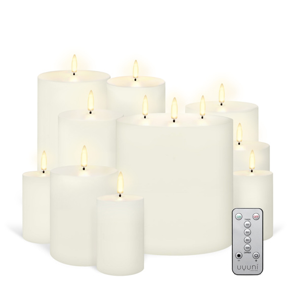 DESIGNER CURATIONS LUXE LIVING Set of 10 Flameless Candle