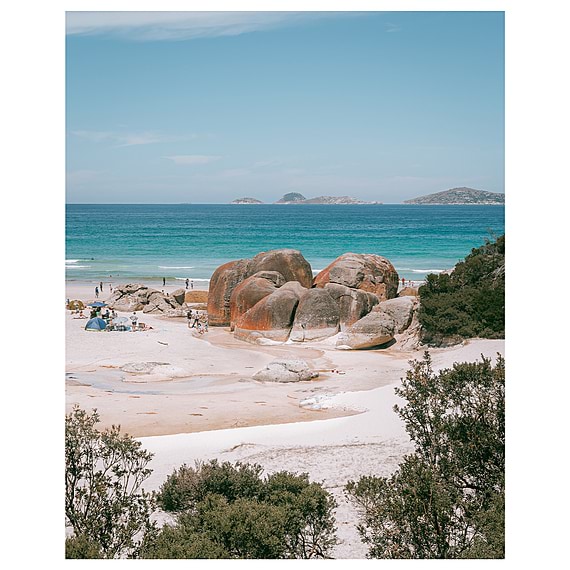 SQUEAKY BEACH ROCKS Framed Print