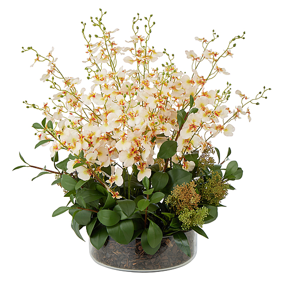 DANCING ORCHID Glass Vase Arrangement