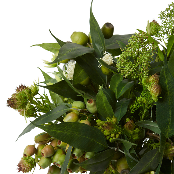 LEUCADENDRON AND KANGAROO PAW Glass Vase Arrangement