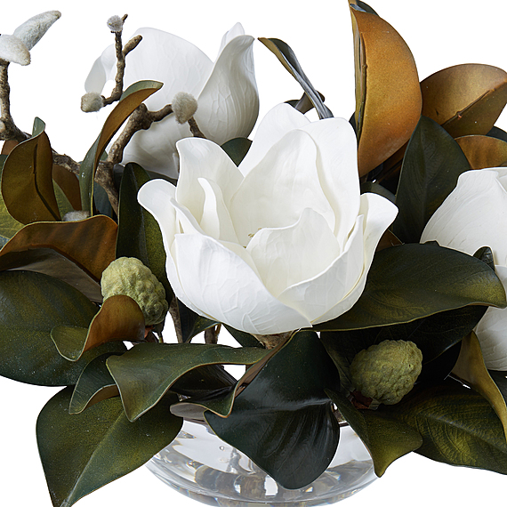 MAGNOLIA GRANDIFLORA CAMERI Glass Bowl Arrangement