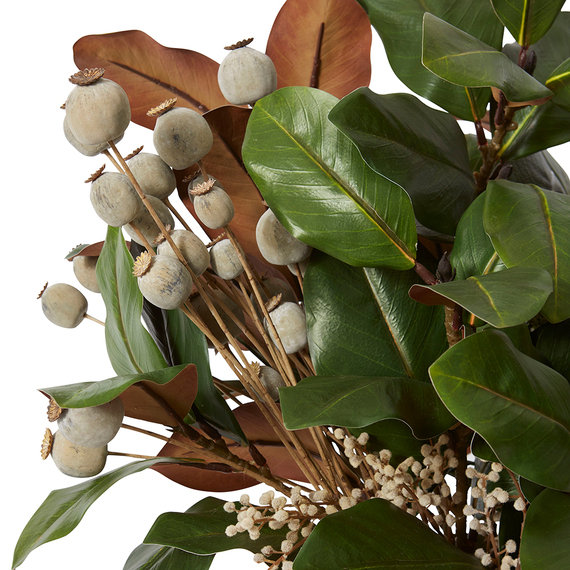 MAGNOLIA WILLOW BUSH AND POPPY Pot Arrangement