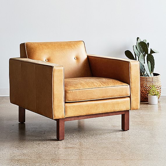 GUS EMBASSY Leather Occasional Armchair