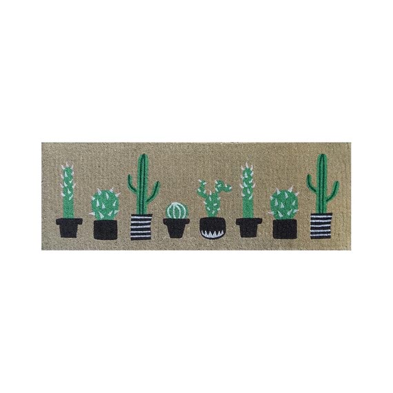 LONG GREEN CACTUS POTS Doormat