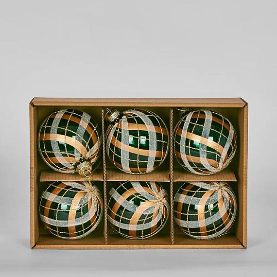 BURR TARTAN Set of 6 Ornament