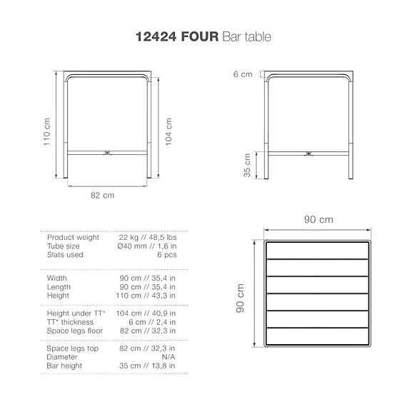 FOUR Square Bar Table