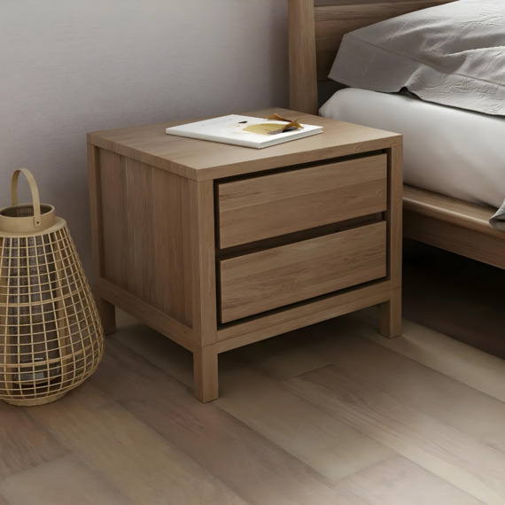 KARPENTER SOLID 2 Drawer Bedside Table