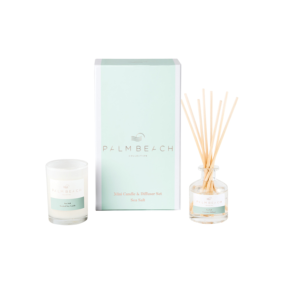 PALM BEACH COLLECTION Sea Salt Mini Candle & Diffuser Gift Pack