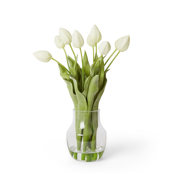 TULIP FLOWER Glass Vase Arrangement