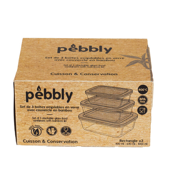 PEBBLY SUSTAINABLE Storage Container Set of 3