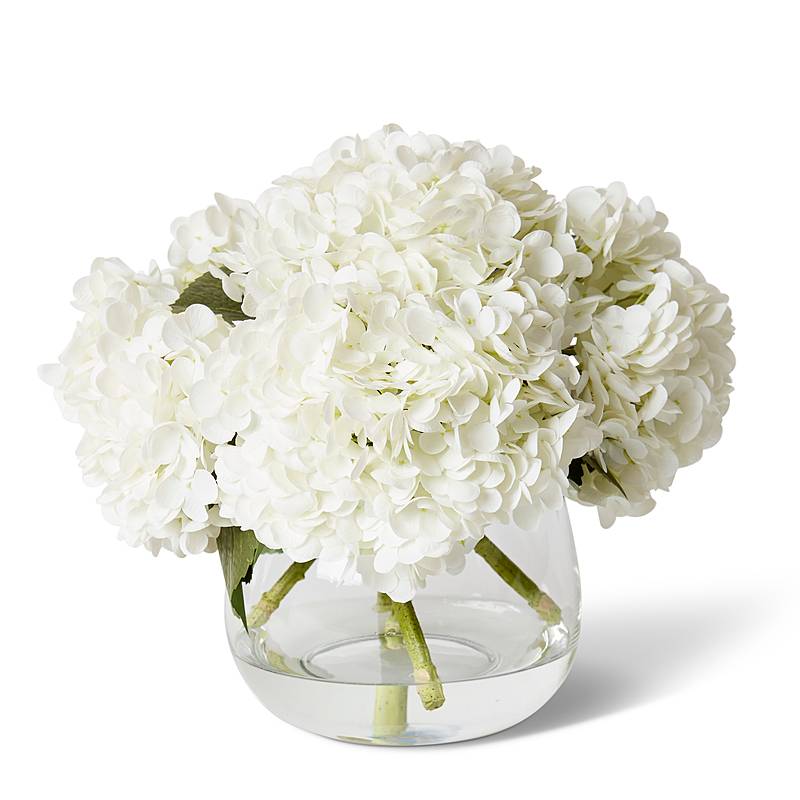 37cm Hydrangea Arrangement White Vase