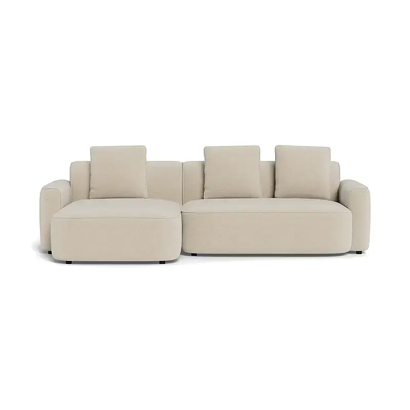 2.5 Seater + Left Chaise Apartment 01 Glamour Natural Fabric Modular Sofa
