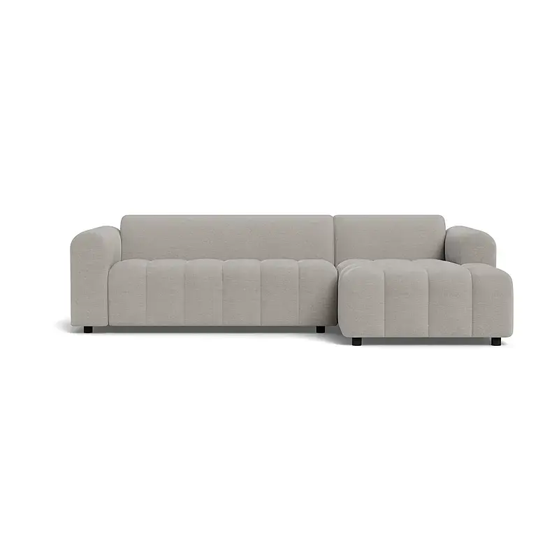 3.5 Seater Right Chaise (2 Piece) Brooke Glamour Grey Fabric Modular Sofa